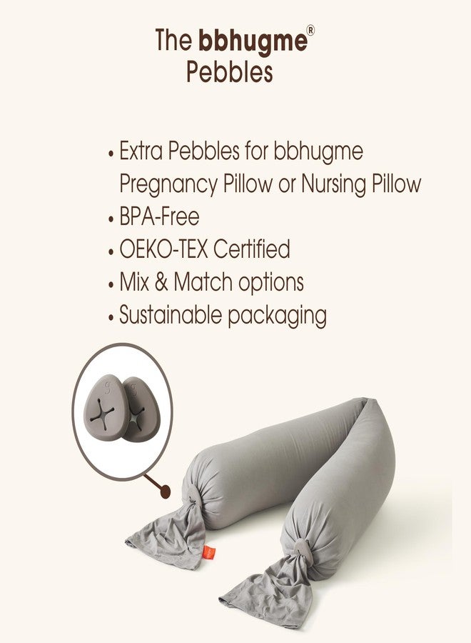 bbhugme Extra Replacement 100% BPA-Free Silicone Pebbles for Pregnancy or Nursing Pillow, Stone - Image 3